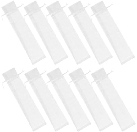 HOLIDYOYO 10pièces Rangement Organza avec Cordon pour Éventails Pochettes Pratiques pour Artisanat Mariages Et Bijoux