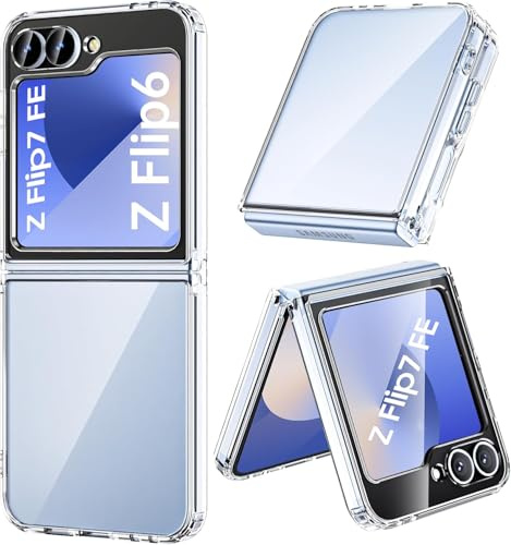 Galaxy Flip 7 FE/Z Flip 6 Clear TPU Case Slim Shockproof Protective Cover | Crystal clear flexible TPU case for Samsung Galaxy Z Flip 7FE/6 Slim, shockproof, scratch-resistant with full body protection