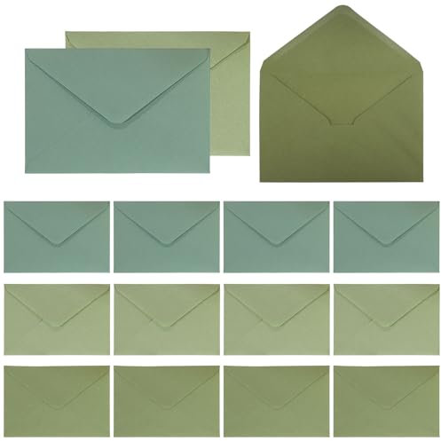 posionks 50 Stück briefumschläge b6 Grün BriefumschläGe 13.5 * 19.5CM Mini BriefumschläGe Gruß-Karten Für Gruß-Karten,Hochzeit, Einladungen