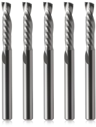 Frese in carburo Up & Down Cut 4 mm, CNC Spiral Router Bit (4 x 17 mm) Punta a compressione a scanalatura singola per incisione, fresatura, scultura 3D, sgrossatura, composito, multistrato, confezione