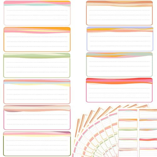 Lot de 100 étiquettes scolaires autocollantes pour noms et livres Couleurs