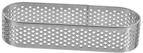 iplusmile Molde Oval para Tartaletas Inoxidable Molde Perforado para Mousse Quiches y Postres Fácil de Desmoldar y Limpiar