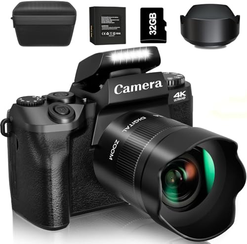 Fotocamera digitale 4K 64MP, camera con touchscreen da 4,0, zoom digitale 16X, fotocamera compatta per principianti con funzione WiFi (1)