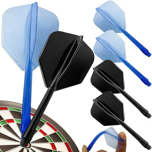 WiDream 6 Pièces Dardo Cañas de Dardos y Plumas, Dardos Profesionales y Ejes, ala de Dardo Integrada, Accesorios 2BA para Dardos y Plumas, Vuelo de 90° Profesionales Transparente Cola de Dardo