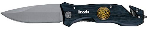 kwb Coltello di soccorso con tagliacinture e frangivetro, extra affilato, coltello di emergenza con lama da 90 mm