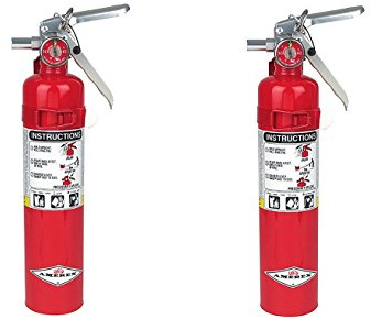 Amerex B417, 2.5lb ABC Dry Chemical Class A B C Fire Extinguisher, with Wall Bracket (2-Pack)