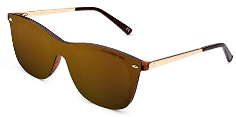 CLANDESTINE - Sonnenbrille Way 4 Habana Brown - Braune Nylon Gläser und Stahlrahmen - Sonnenbrille für Männer und Damen - Mit Smart Vision Technology - Bessere Sicht und Geringere Blendung