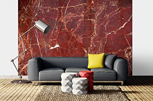 DIMEX LINE Non-Woven Photo Wallpaper RED Marble Texture 375 x 250 cm - Non-Woven Wallpaper, wall Mural, wall Art - Wallpaper for Living Room, Bedroom, Office, Kitchen