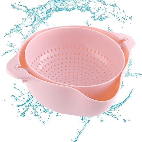 Passoire – lavage double couche pour légumes, passoire rotative pour légumes, haricots, pâtes