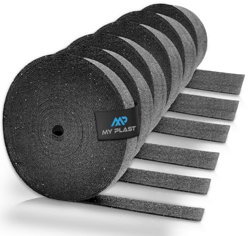 Rouleaux de pads de terrasse [ 1 rouleaux - 20mètres x 100mm x 3mm ] Tapis de sol en granulés de caoutchouc | Protection des constructions | Sous-couche pour WPC, balcon | 40, 50, 60, 80, 100, 150 mm