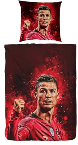 Hsewudwsd Fußball Star Bettwäsche 135x200 2-Teilig Mit Reißverschluss Microfaser Bettbezug Mit 80x80cm Kissenbezug Atmungsaktiv Hautfreundlich