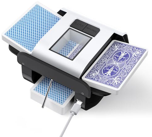 XPAW Automatic Card Shuffler with Dual Modes, Rechargeable Card Shuffler 2 Deck 2000 mAh, Low Noise Card Shuffler Machine Suitable for Shuffling Any Card Game
