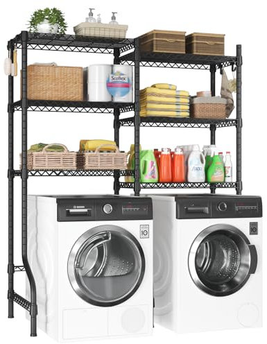 ULIFHOME U15 Over Washer and Dryer Storage Shelves, Laundry Room Metal Rack