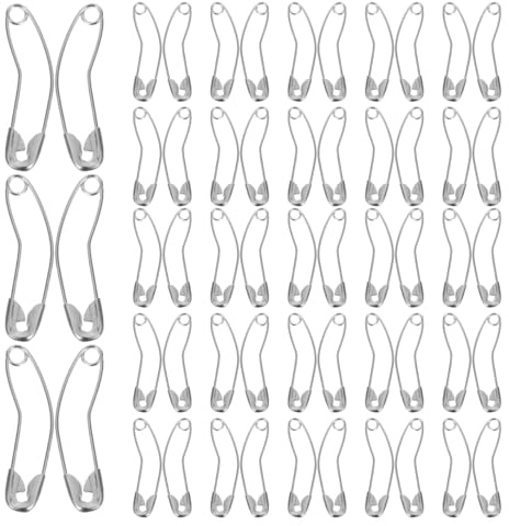 VILLFUL 100 Épingles À Bâtir Courbées en Métal Nickelé Épingles De Sécurité pour Quilting Couture Et Artisanat Fixation De Tissus Multicouches pour Projets DIY