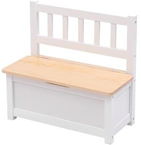 Kingwudo® Wooden Children's Storage Bench Chairs Toy Box Kids Seat Bench Storage Chest Organiser Cabinet Toy Storage Organizer