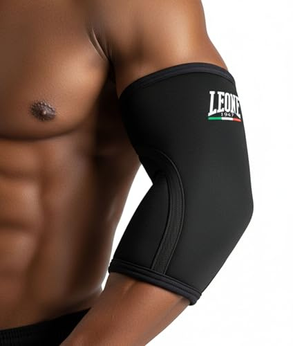LEONE 1947 LIFTER Gomitiere Compression – Supporti Gomiti Unisex Adulto – nero/M - Fasce Elastiche per Allenamento e Sollevamento Pesi – Cod. AC802