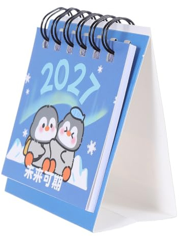 MINAOLULUS Mini Bordskalender med Charmig Ringbunden Månadskalender Stabil Tältställning Tydlig Layout för Datumplanering och Funktionell Skrivbordsdekoration för Hem och