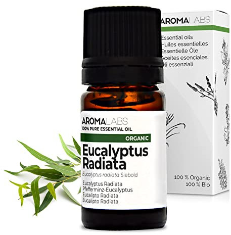 Eucalipto Radiata BIO (Eucalyptus radiata) - 5 mL - Olio Essenziale Chemiotipizzato e Certificato AB - Benessere respiratorio - Aroma Labs - Made in France
