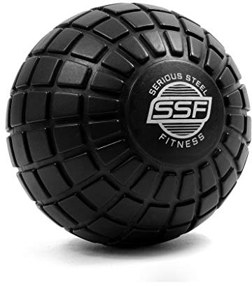 SERIOUS STEEL FITNESS 5 Foam Massage Ball - Deep Tissue Muscle Knot Release Tool - Back, Legs, Shoulders, and More (5 Inch Black Massage Ball)