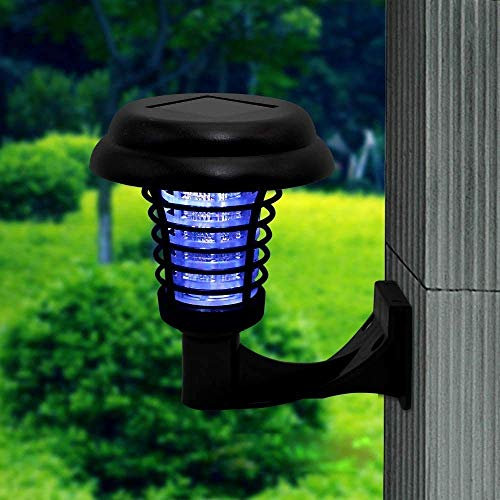 EONHUAYU Solar Insect Killer UV Lamp, Solar Power Mosquito Repellent Bug Zapper Killer UV Lamp Insect Pest Outdoor Garden Lawn Landscape Light Waterproof