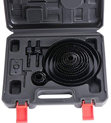 Aussel 20PCS Hole Saw Cutter Kit, 19-152mm Hole Cutter Set, Carbon Steel Downlights Drill Bit Tools for Wood Plasterboard Plastic PVC Non Ferrous Metals