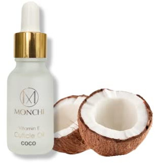 MONCHI Organic Oil Vitamin E Vitamin B Essential Soothe Moisturising Dry Nails Cuticles Treatment Nail Care Repair Growth Oils 15ml/Bottle Vanilla Coconut