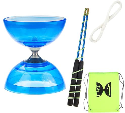 SEIWEI Diabolo Freiläufer mit kugellager Dreifache Lagerung Set, 4 Farben Dreifach Gelagertes Diabolo mit Ersatzseil 10m