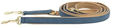 Kentucky - Hundeleine vegan Leder Navy/beige 250cm