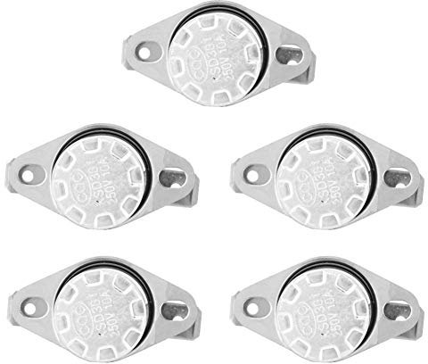 5 Pezzi Interruttore di Controllo Termico, 250V 10A Interruttore di Temperatura Termostato KSD301 Interruttore Termico Bimetal Protezione Termica Interruttore Normale Aperto (40°C)