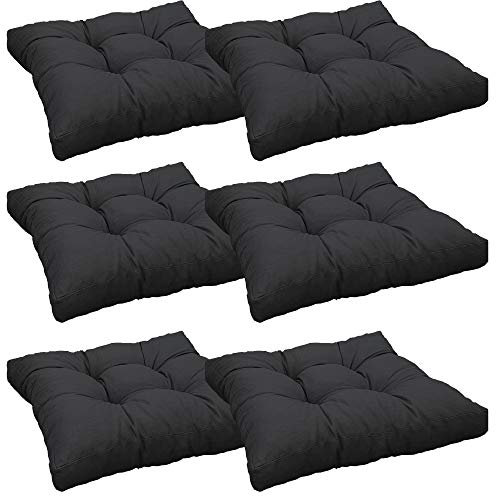 NYVI Loungekissen SmartLounge 50x50 cm Anthrazit 6er Set - Wasserabweisende Sitzkissen für Indoor und Outdoor - Stuhlkissen für Rattanmöbel und Gartenmöbel