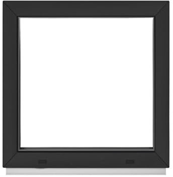 Framex Ventana de sótano para cobertizo o garaje, ancho x alto, 30 x 30 cm (300 x 300 mm), color antracita con 3 capas (32 mm), cristal fijo de alta calidad