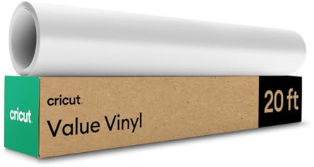 Cricut Value Vinyl | 30.5 cm x 6.1 m (12 x 20 ft) | Self Adhesive Permanent Vinyl for All Cricut Cutting Machines | White