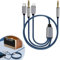 Cavo Aux 3 in 1 a Jack 3.5mm, 1.2M Adattatore Audio, 8-Pin Connettore & USB-C & Jack 3.5mm a Jack, Compatibile con iPhone 16/15/14, Samsung, iPad, MP3, Cuffie, Auto, Altoparlanti Stereo