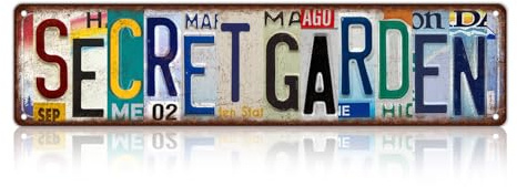 TREEPERI Vintage Secret Garden Street Sign Wall Decor Metal Tin Signs