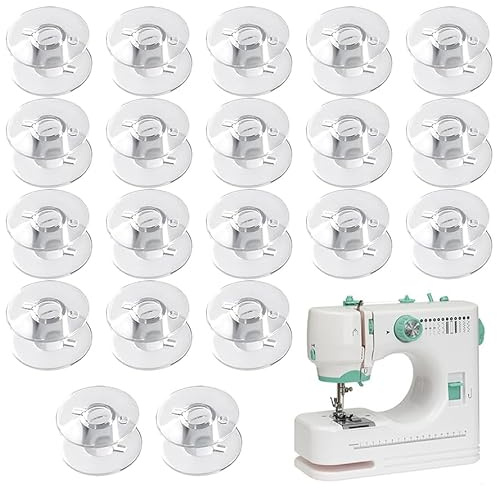 20 Pcs Sewing Machine Bobbins for Janome Clear Plastic Bobbin Holder Set Clear Plastic Bobbins for Sewing Machine Compatible with Janome Machine Sewing DIY Craft Clothings