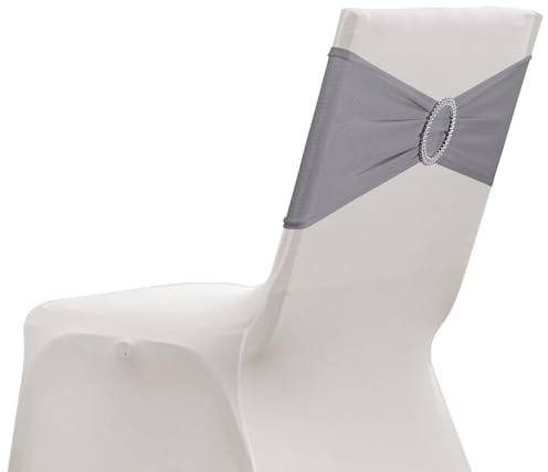 sourcing map Paquete de 20 bandas elásticas para silla, banda elástica para silla con hebilla deslizante, lazos elásticos universales para bodas, fiestas, ceremonias, eventos, decoración de eventos
