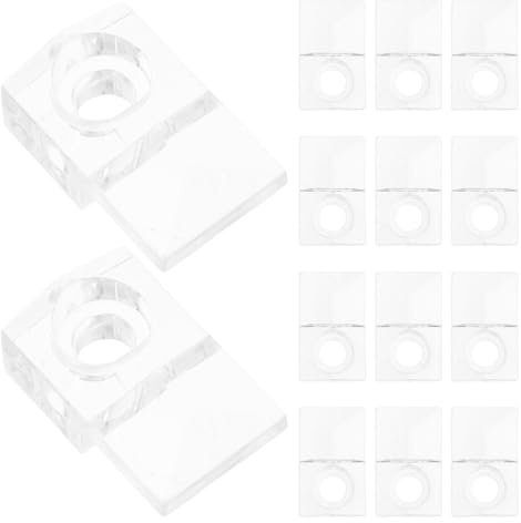 Vaguelly Kit de 50 Clips Transparentes para Fijación de Espejos de Vidrio con Tornillos 4x16 y Anclajes, Soporte para Montaje en Pared, Accesorios para Colgar Espejos en Baño y Salón