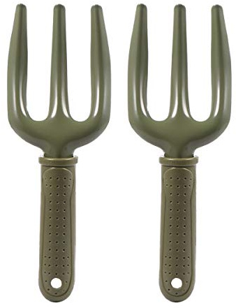 Alasum 2 Piezas Herramienta de Jardinería Manual Horquilla de Hierro y Mango de Madera, Tenedor Pequeño para Deshierbe y Trasplante, Rastrillo de Mano para Flores y Verduras en Jardín