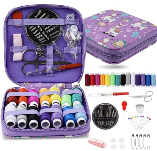 LetCart Kit de Costura, Incluye Bobinas de Hilo, Agujas, Hilo, Tijeras, Botones y Más, Kit Costura Completa Herramienta de Coser para Principiantes, Viajeros, Viajes y Emergencias (69 Piezas)