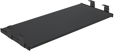 FIX&EASY Up&Down Guide scorrevoli con ripiano 800X300mm scaffale nero opaco, binari con blocco nero 300mm, estensibile e regolabili in altezza per tastiera mouse e laptop p. scrivania tavolo pc