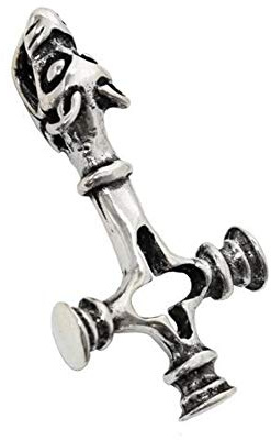 Tysk smycke Wolfskreuz (kedjeberlock i silver) | äkta 925 Sterling Thors hammare berlock varg amulett