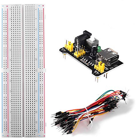 ACEIRMC for Arduino Starter Kits 830 MB-102 Tie Points Solderless Breadboard + 3.3V 5V Power Supply Module + 65pcs Jumper Cables