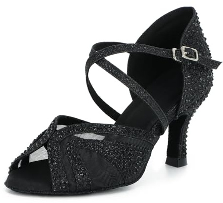 Syrads Scarpe da Ballo Latino Salsa Donna Scarpe da Ballo da Sala Tango Valzer Kizomba Bachata Danze al Coperto 1050