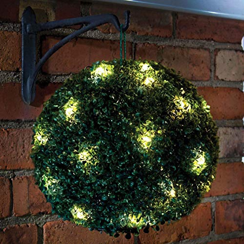 Thrink 2 X Dual Function Topiary Garden Ball | Solar Powered | With 20 Led Lights & Hanging Loop | Weatherproof | Easy Assembly And Installation | Ideal For Garden, Lawn, Patio