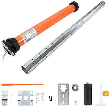 3T-MOTORS Rolladenmotor Komplettset bis 110 cm Rollladenkastenbreite, Rolladenantrieb 10 Nm SW60, inkl. Montage-Zubehör, ohne Steuerung