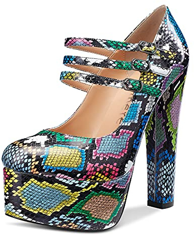 Castamere Mujer Plataforma Zapatos de Tacón 15CM High Heels Pumps Multicolor Zapatos EU 39