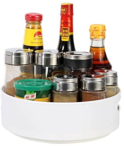 Vinsani 9” Cupboard Turntable Organizer Multifunctional Non-Slip Spice Rack Kitchen Storage Lazy Susan for Pantry, Cupboards, Kitchen Cabinets, Fridge, Makeup & Craft Accessories Holder (Medium)