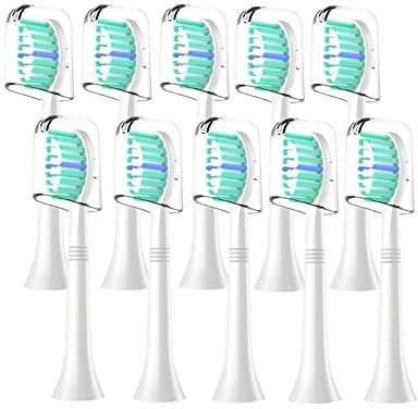 WEQNNM Testine di ricambio per spazzolini compatibili con Philip,10 testine per spazzole professionali per 4100 HealthyWhite