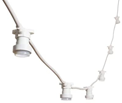 MU 5M Catena Luminosa Esterno LED Catenaria 10 Portalampada E27 Da 5 Metri Cavo Bianco Prolungabile Fino a 1000W IP54 Outdoor Giardino Matrimonio|5 M, BIANCO [Classe efficenza energetica: A]