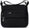 DIRRONA Damen Umhängetasche Casual Groß Kapazität Schultertasche Wasserdicht Damen Reise Arbeit Lässig Täglich Nylon Handtasche Multi Tasche Damen Messenger Bag 2 Größen Schwarzes B